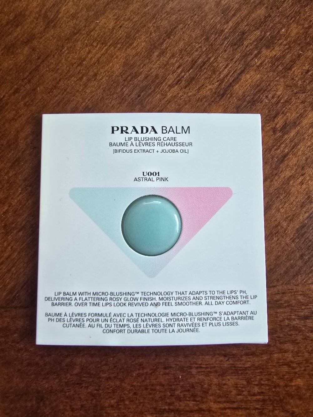 Prada Balm Lip Blushing Care U001 Astral Pink Sample Size